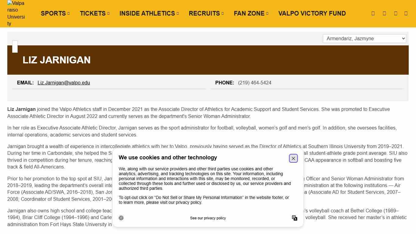 Liz Jarnigan - Staff Directory - Valparaiso University