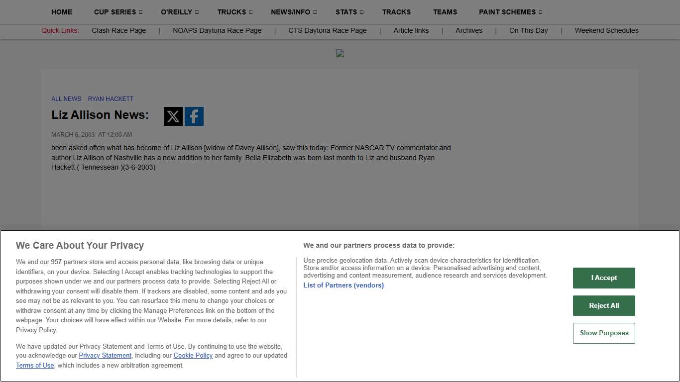 Jayski's NASCAR News - March 06, 2003